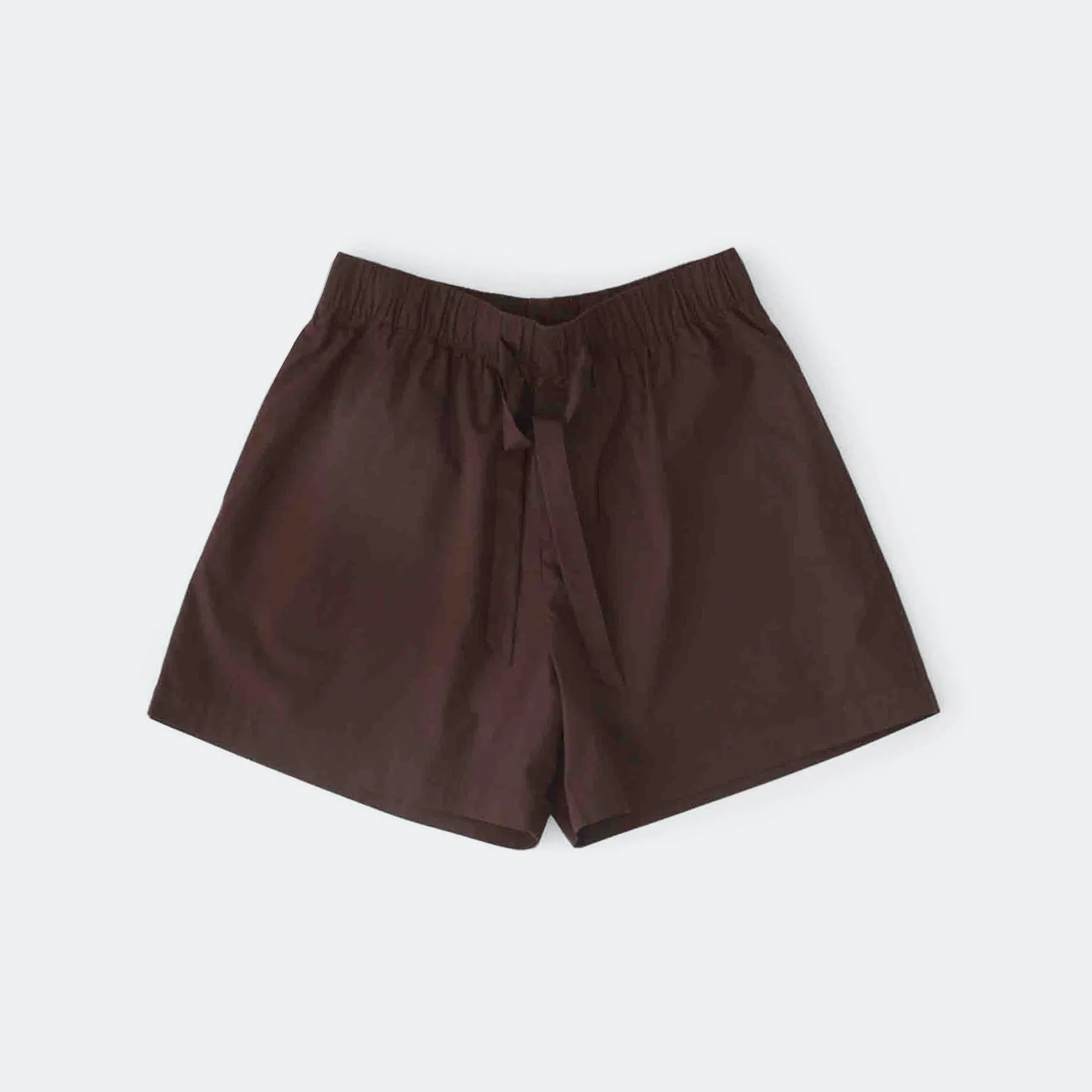 Pyjama Shorts - Coffee Cotton Poplin Ergonomic Pattern Cutting Soft Stretch