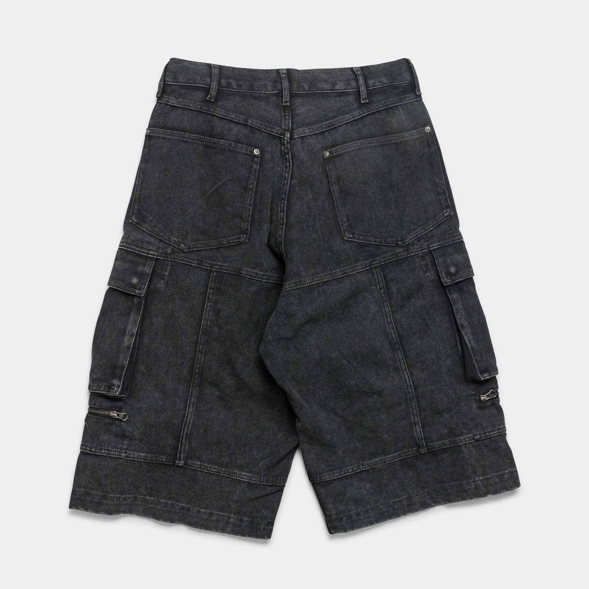Faded Cargo Shorts - Black Comfortable Fit Wear