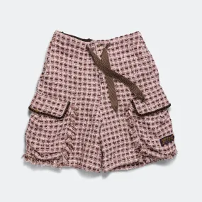 Fancy Tweed Cargo Short Pants - Pink Frictionless Movement Reinforced Hems