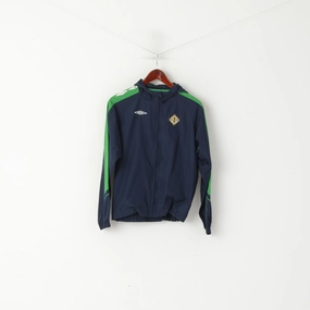 Umbro Boys XLB 158 Jacket Navy Ireland Irish Football Association Zip Up Top Bonded Seam Technology