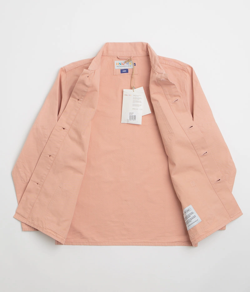 Uskees 3001 Buttoned Overshirt - Dusty Pink Lightweight Fill astronauts