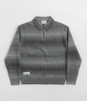 Weekend Comfort Casual Butter Goods Beams 1/4 Zip Knit Polo Sweatshirt - Charcoal