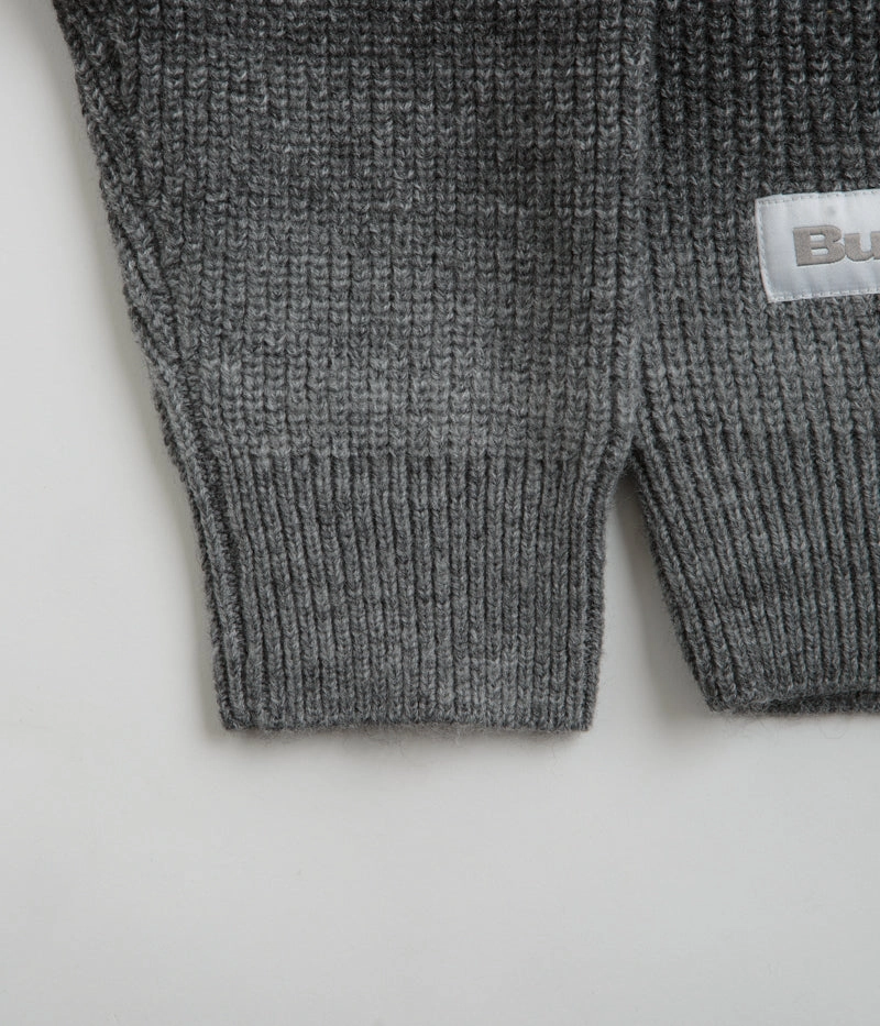Brunch Outfit product sale Butter Goods Beams 1/4 Zip Knit Polo Sweatshirt - Charcoal