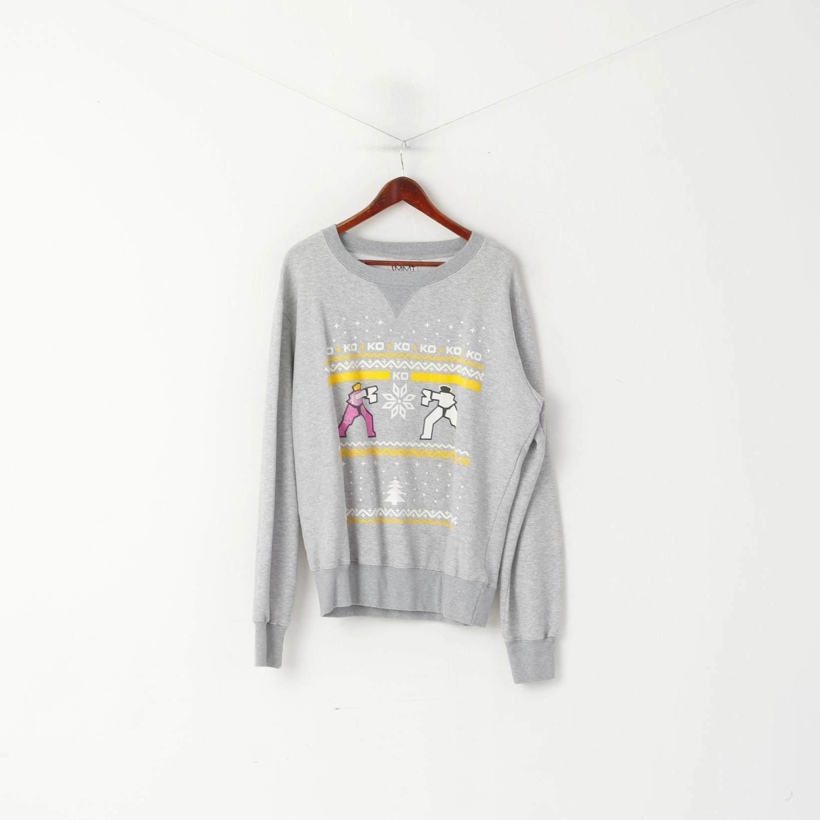 Versatile Design Smart Hoodie MMT Men XXL Sweatshirt Grey Cotton Winter Atari Game Vintage Sport Top