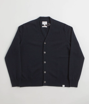 birthday wear Norse Projects Standard Merino Cardigan - Dark Navy