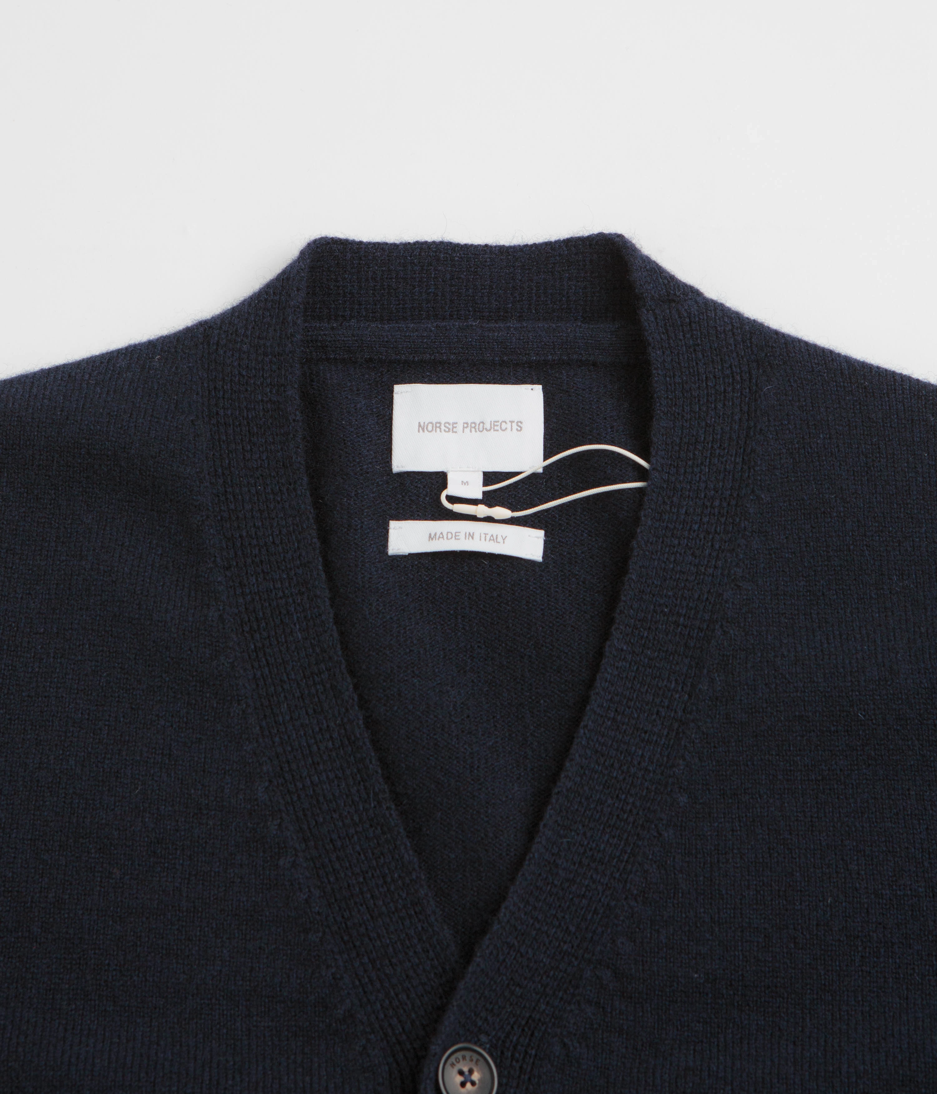 Norse Projects Standard Merino Cardigan - Dark Navy Breathable Material