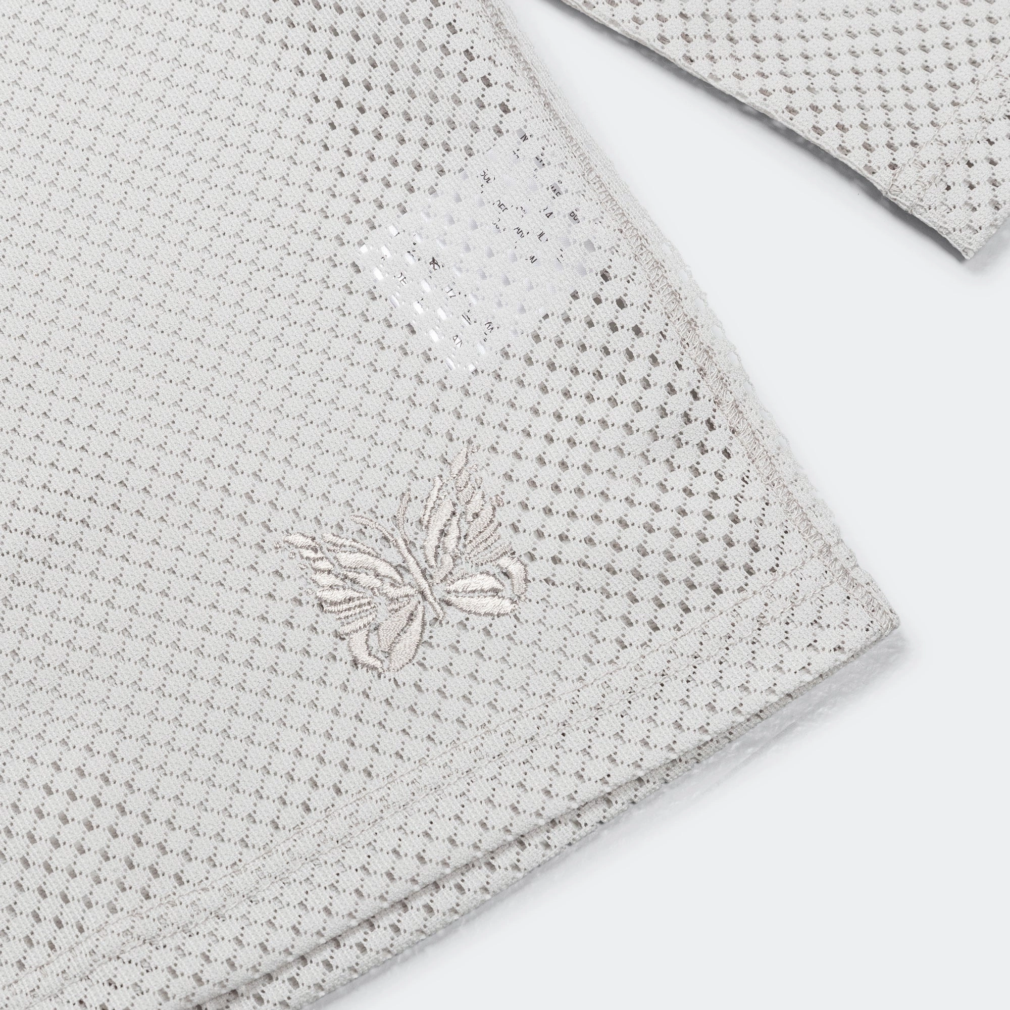 U-Neck LS Tee - Light Grey Raschel Lace BioBased Fibers Light and Cozy