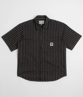 Carhartt Drewe Short Sleeve Shirt - Heart C Pinstripe / Black / Natural Low Maintenance