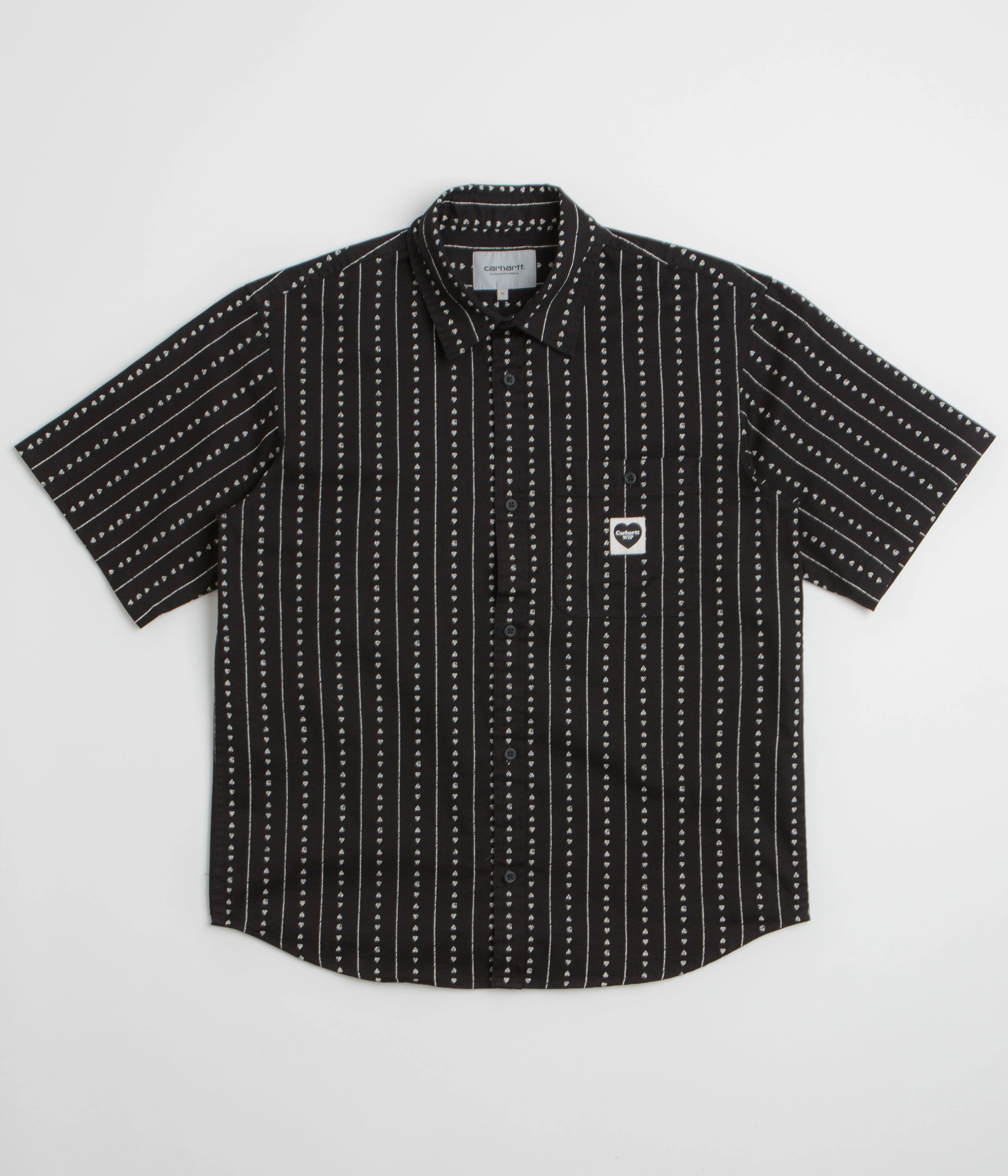 UV Protective Fabric Carhartt Drewe Short Sleeve Shirt - Heart C Pinstripe / Black / Natural