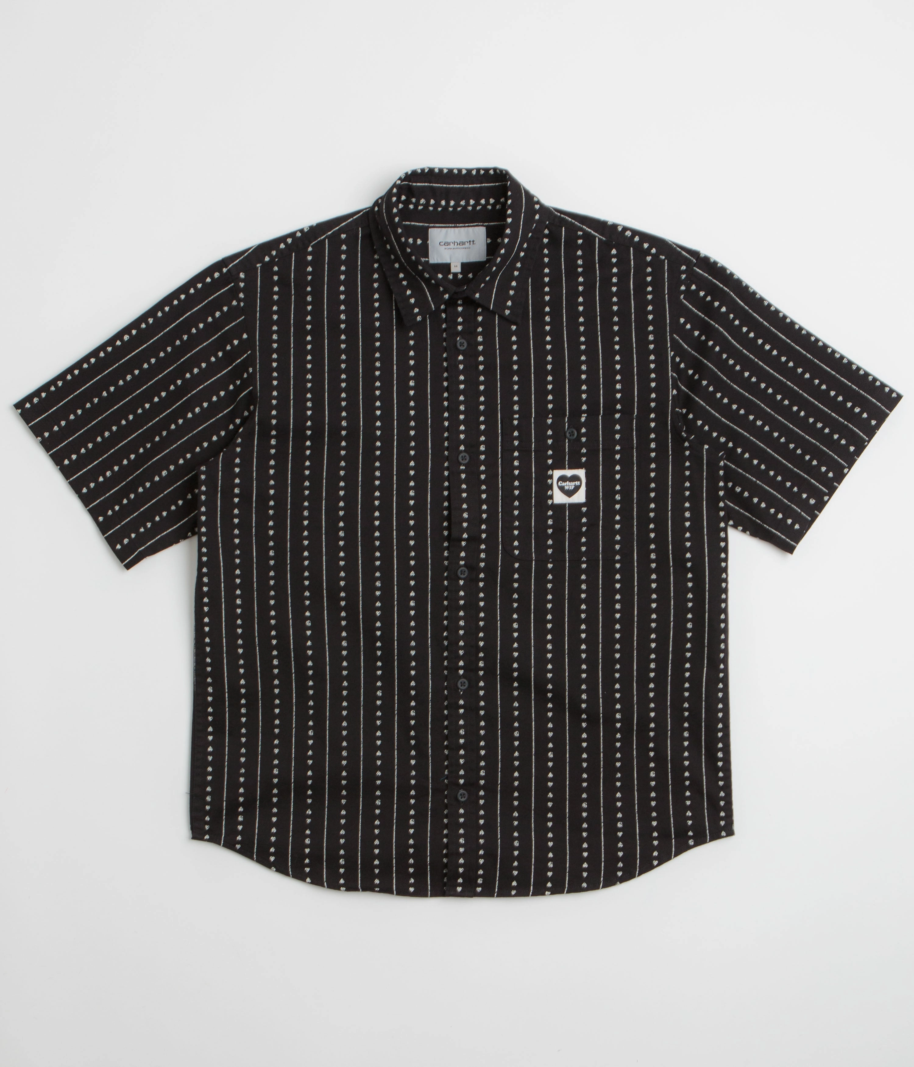 Carhartt Drewe Short Sleeve Shirt - Heart C Pinstripe / Black / Natural Low Maintenance