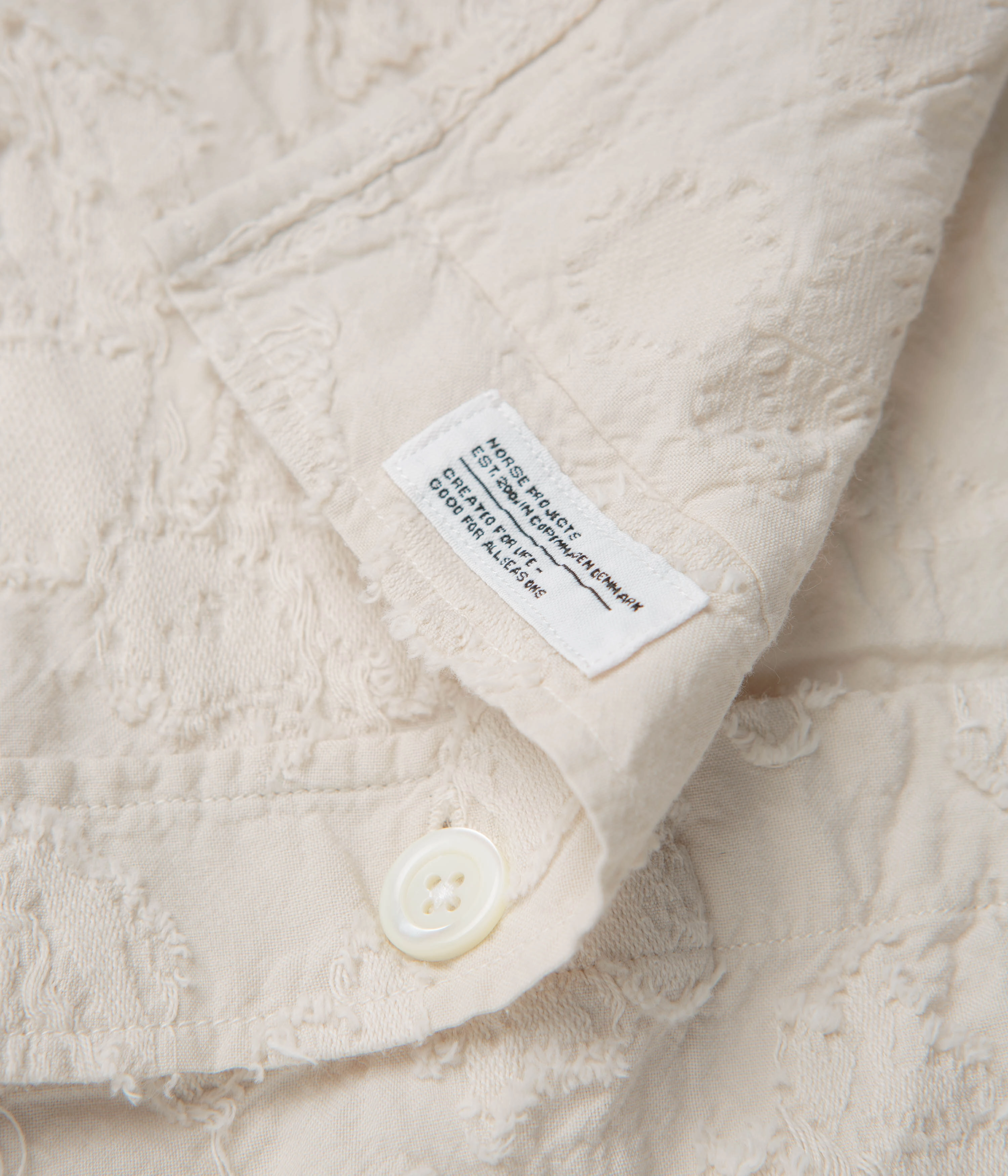 Norse Projects Mo Oversized Fil Coupe Short Sleeve Shirt - Ecru Unisex Design Budget Friendly