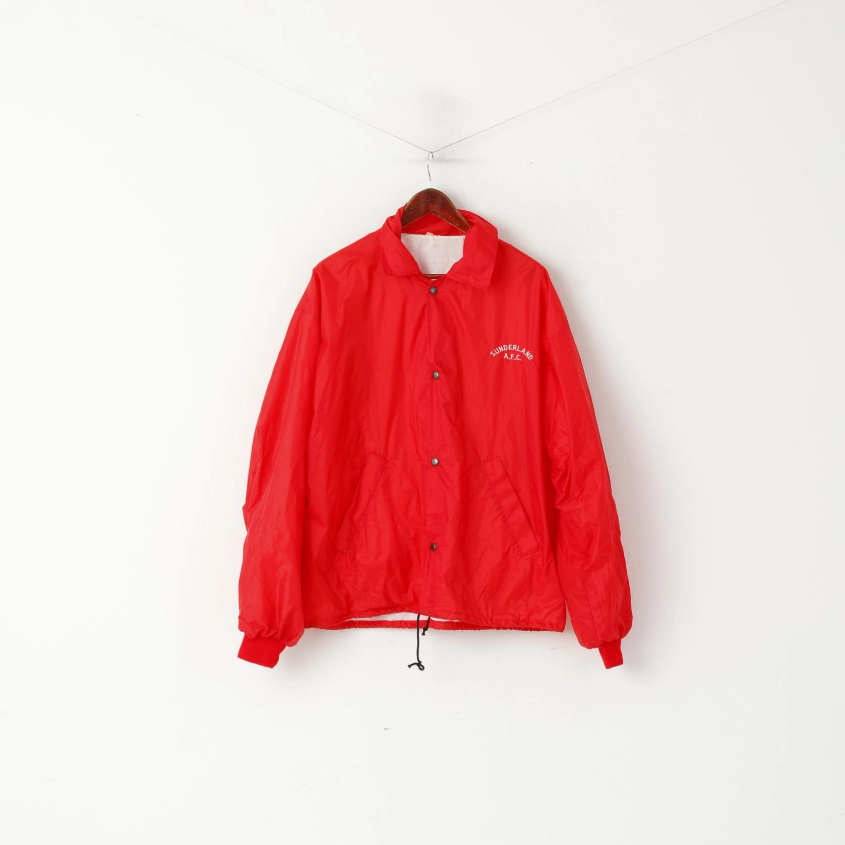 Sunderland AFC Men XL Jacket Red Vintage Football Nylon Waterproof Snap Top Dual Zip Functionality Short