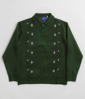 Helas Apres-Ski Polo Knit Sweatshirt - Green Cold Layer product future prospects