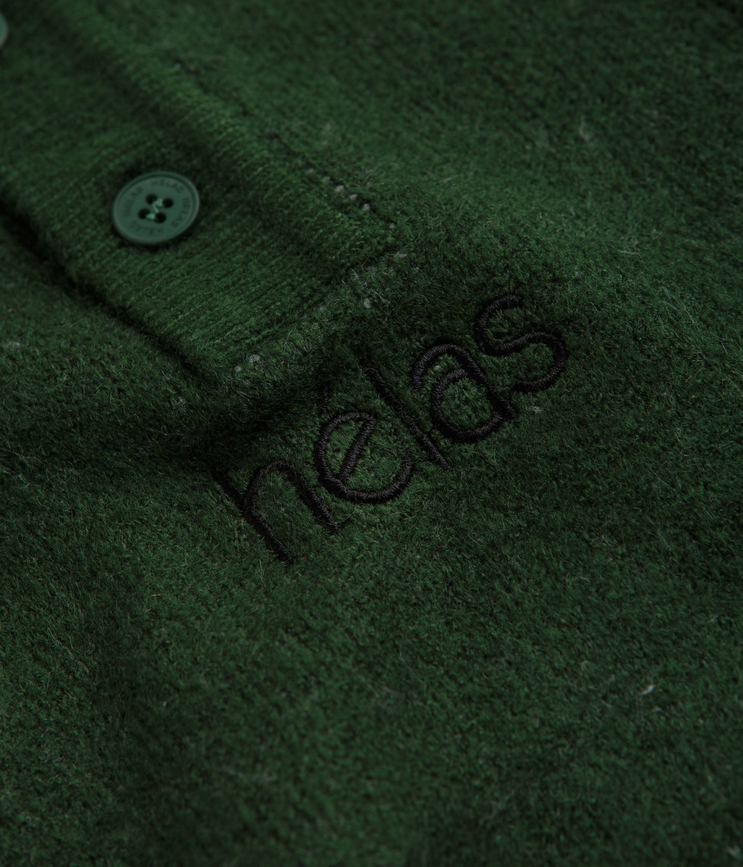 Chambray Helas Apres-Ski Polo Knit Sweatshirt - Green