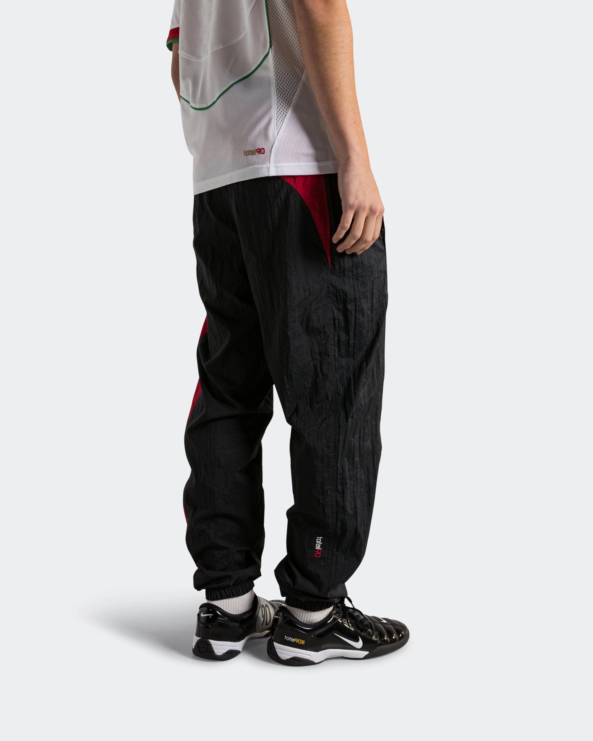 Comfortable Layering T90 Water Repellent Track Pant - Black/Gym-Red