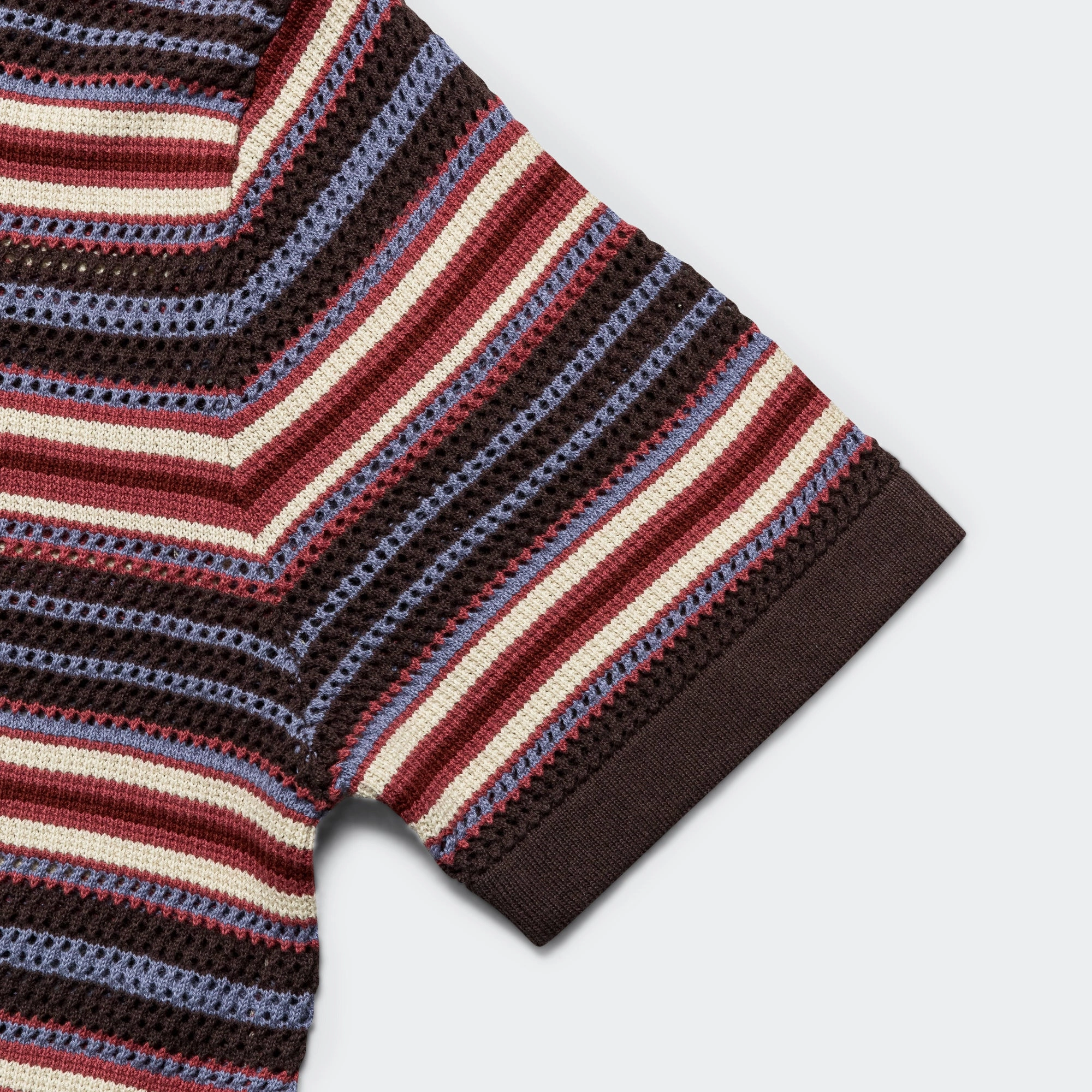 decorative element Classy Detail Stripe SS Knit Polo - Red