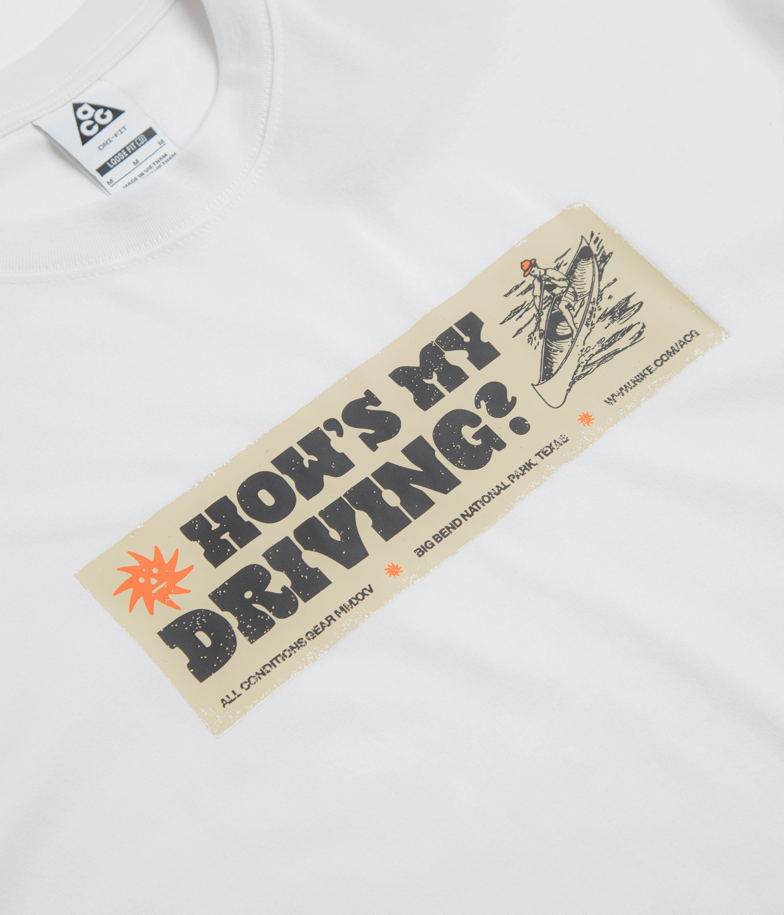 Everyday Essential Casual and cool Nike ACG Canoe Sticker T-Shirt - Summit White