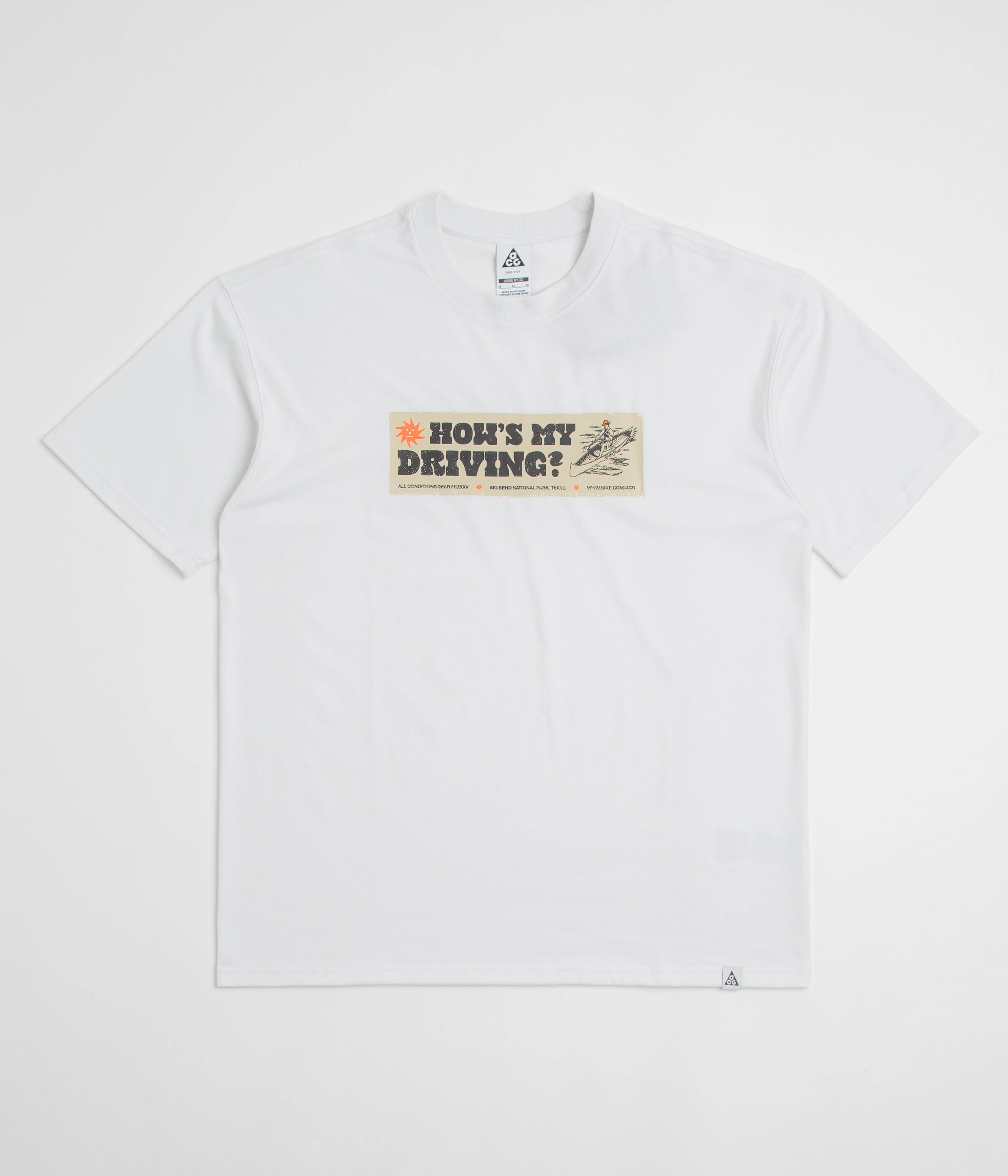 Nike ACG Canoe Sticker T-Shirt - Summit White Non Iron Finish