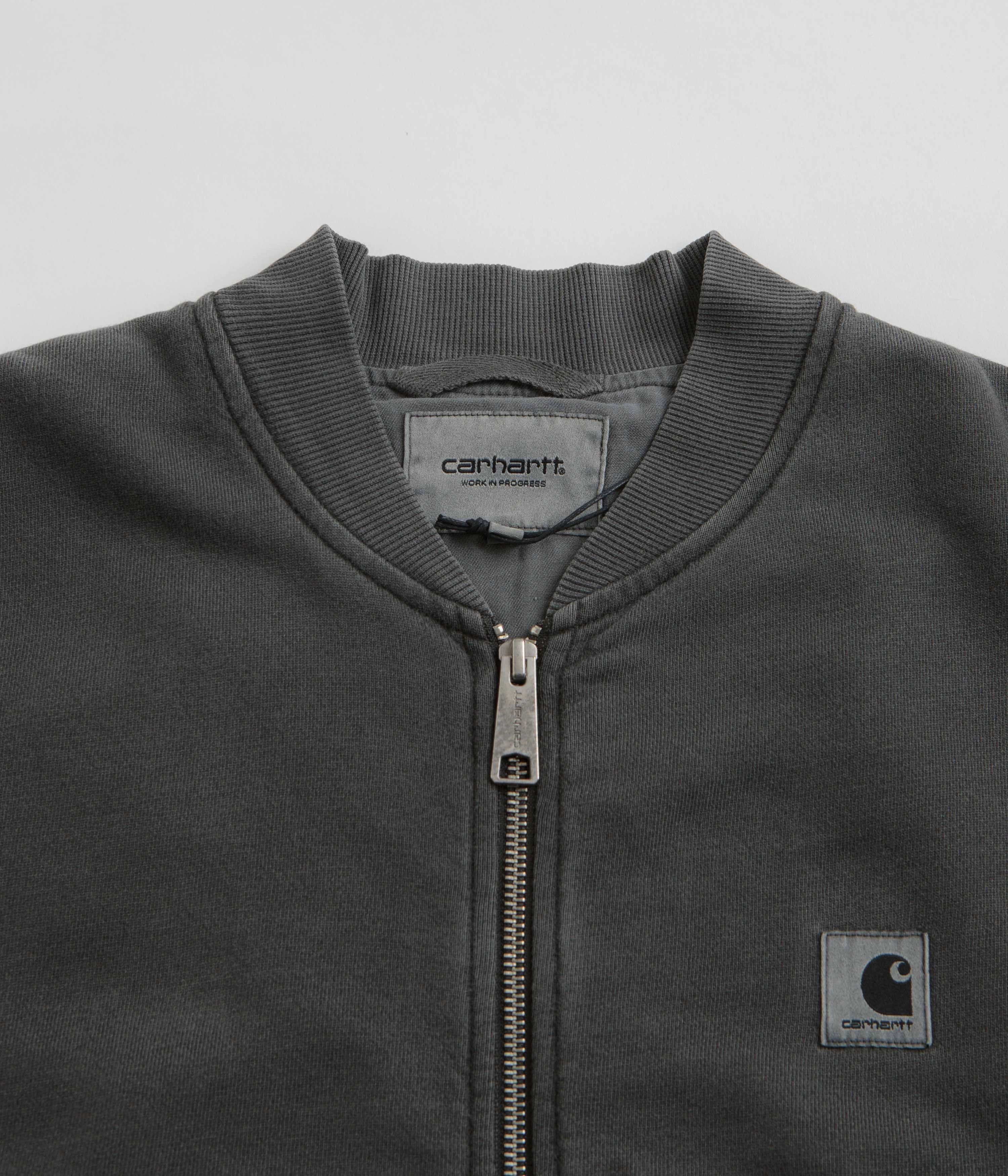 Carhartt Womens Nelson Sweat Bomber Jacket - Charcoal Rain Fit Report