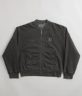 low quality Insulated Shield Carhartt Womens Nelson Sweat Bomber Jacket - Charcoal