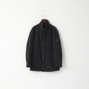 Pierre Cardin Paris Men 54 L Jacket Gray Wool Full Zipper Classic Autumn Top Performance Jacket Job