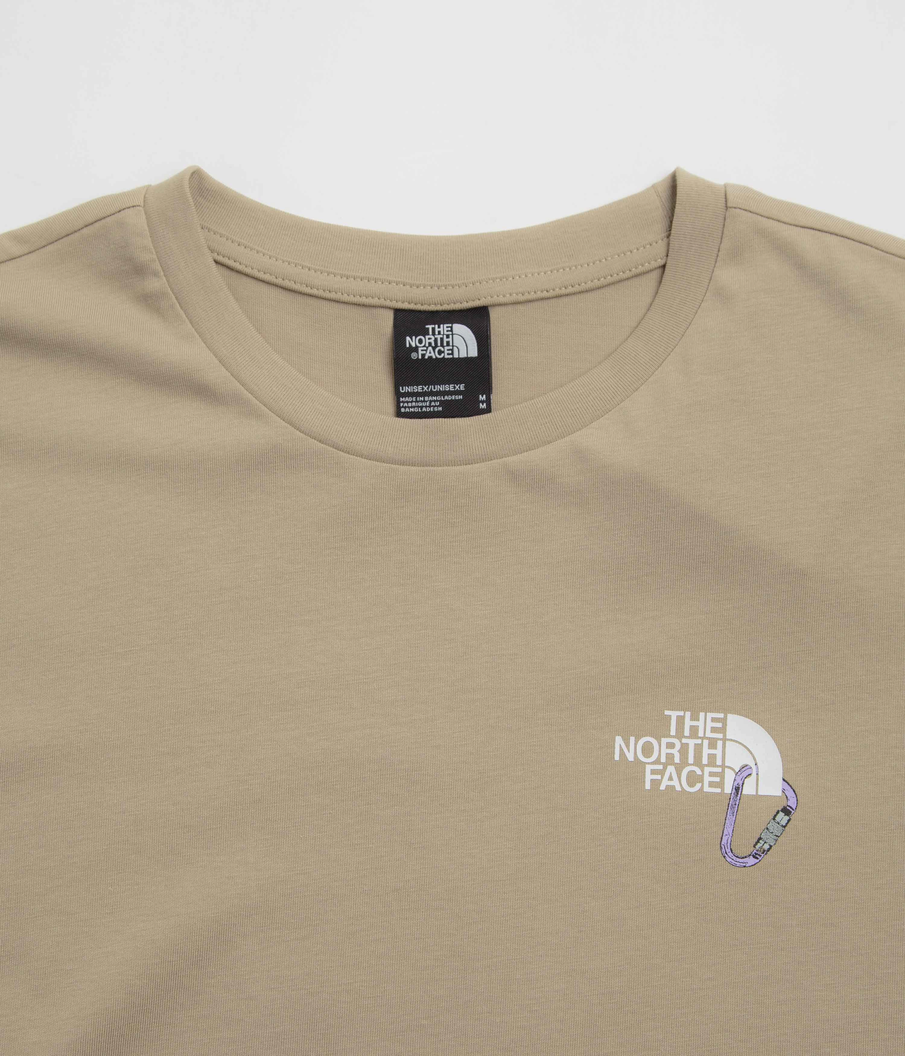 GentleWashResistance The North Face Explore Carabiner Relaxed T-Shirt - Mushroom Grey