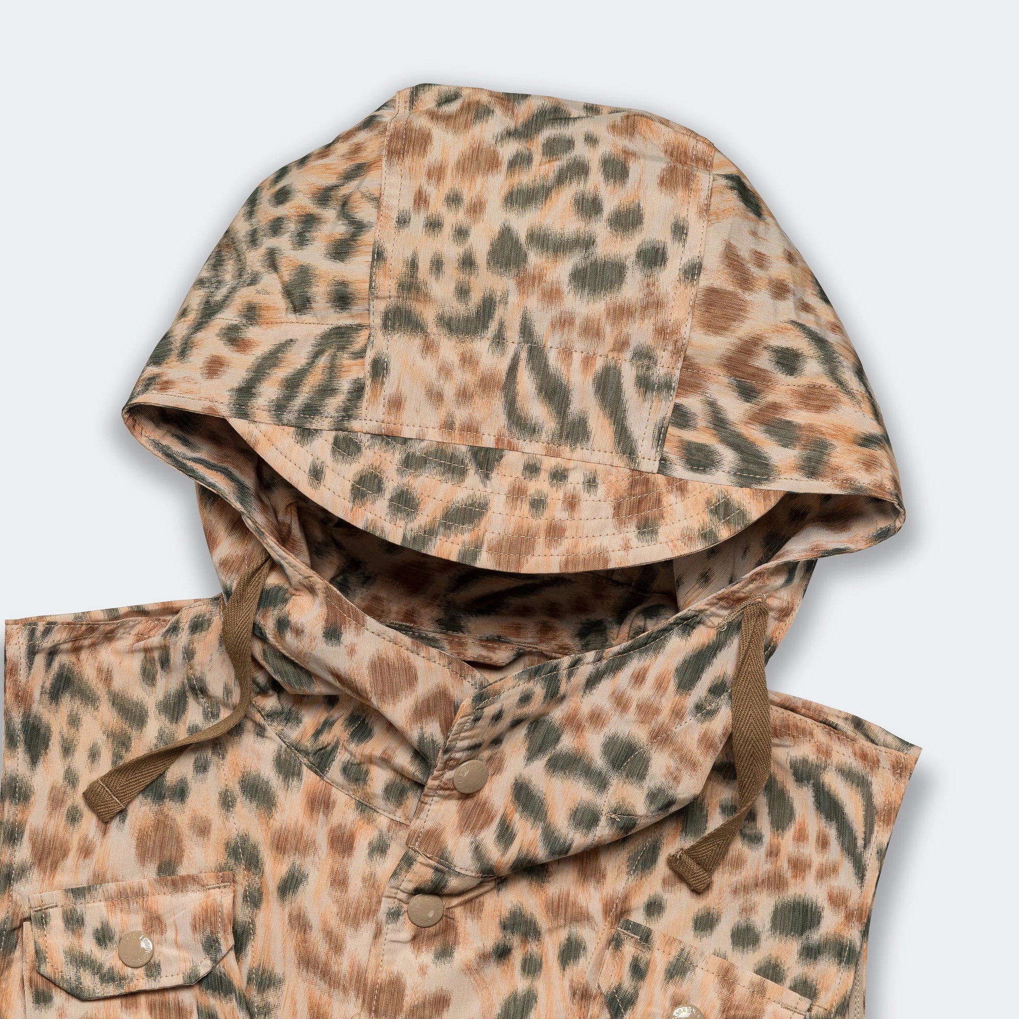 Field Vest - Brown Poly Leopard Print Autumn Vibe