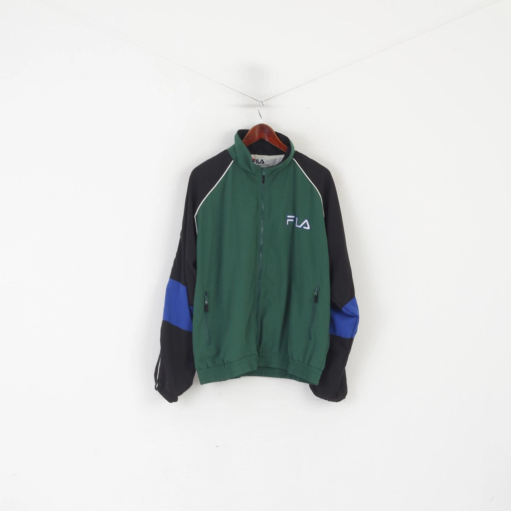 Fila Men L Jacket Green Bomber Sportswear Vintage Tennis Master Series Top Cold Climate