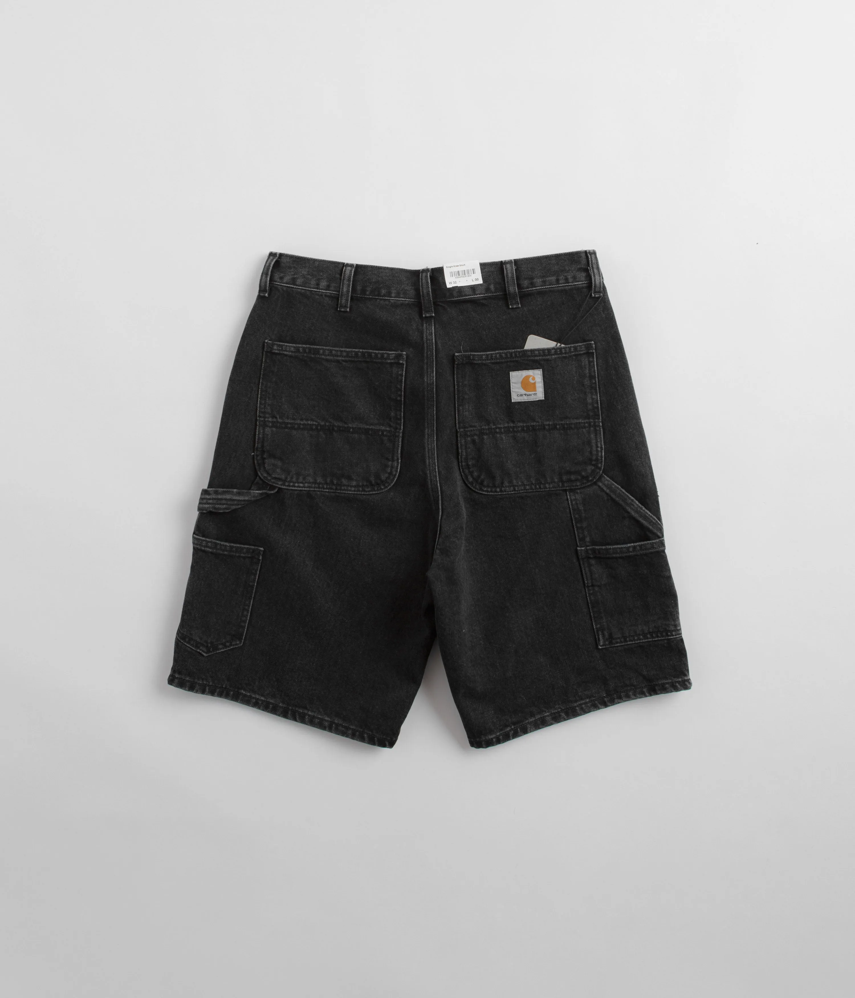 Carhartt Single Knee Shorts - Black Stone Washed Trendy Comfort Weekend Outfit