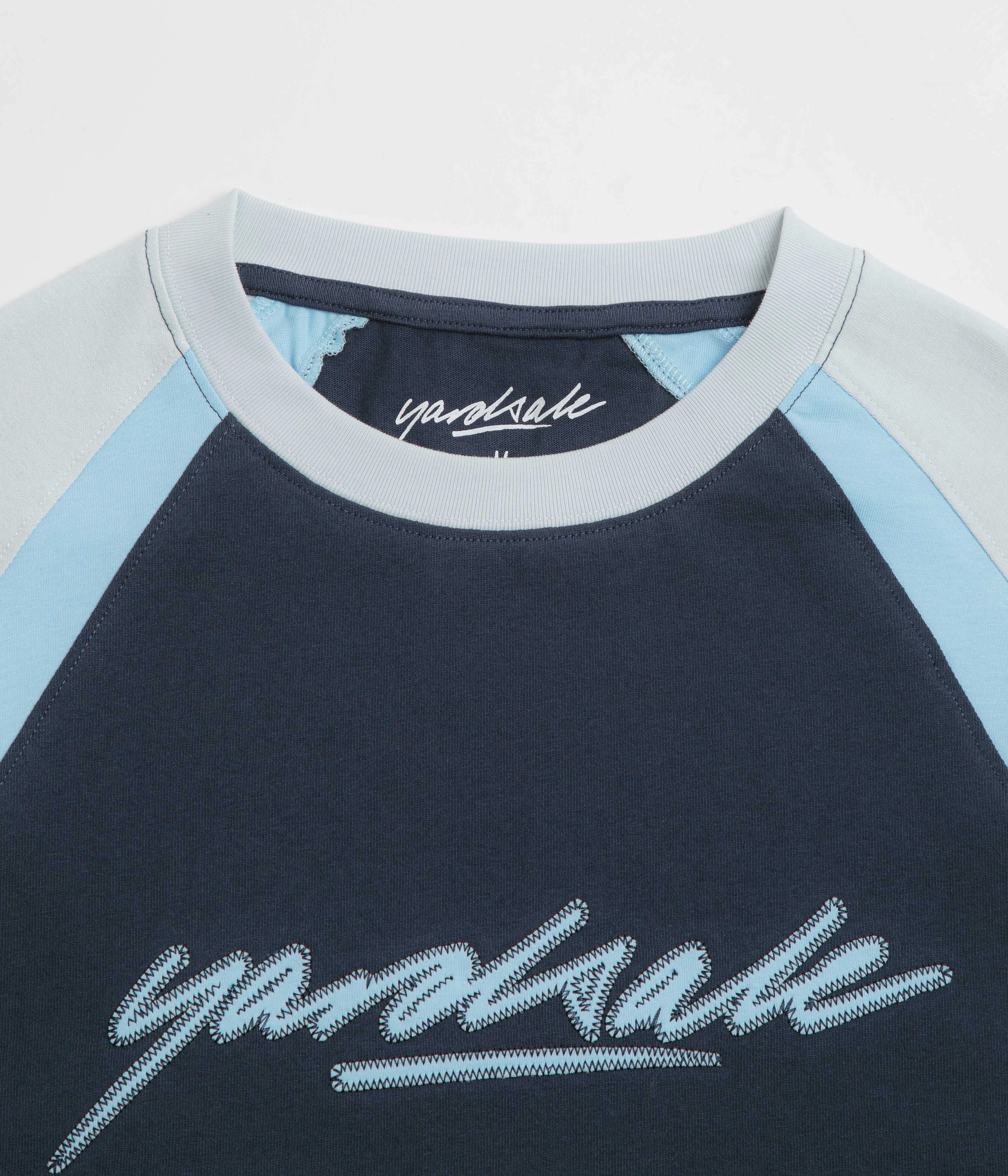 Loose fitting comfort Heather Texture Finish Yardsale Daze T-Shirt - Blue