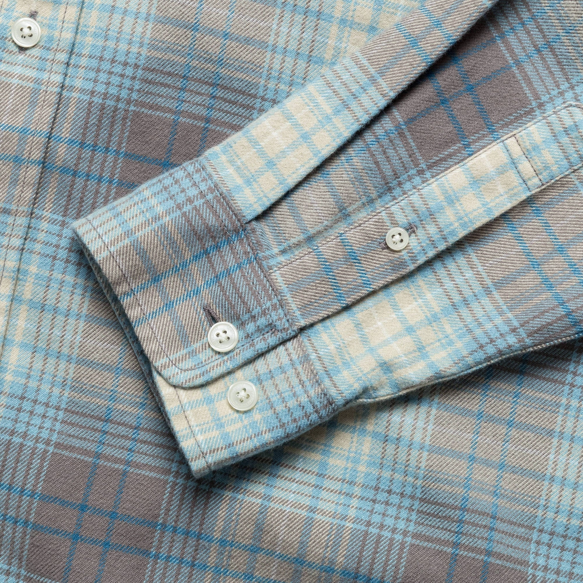 Asymmetrical Cut Button Down Design Flannel Check Shirt - Brown