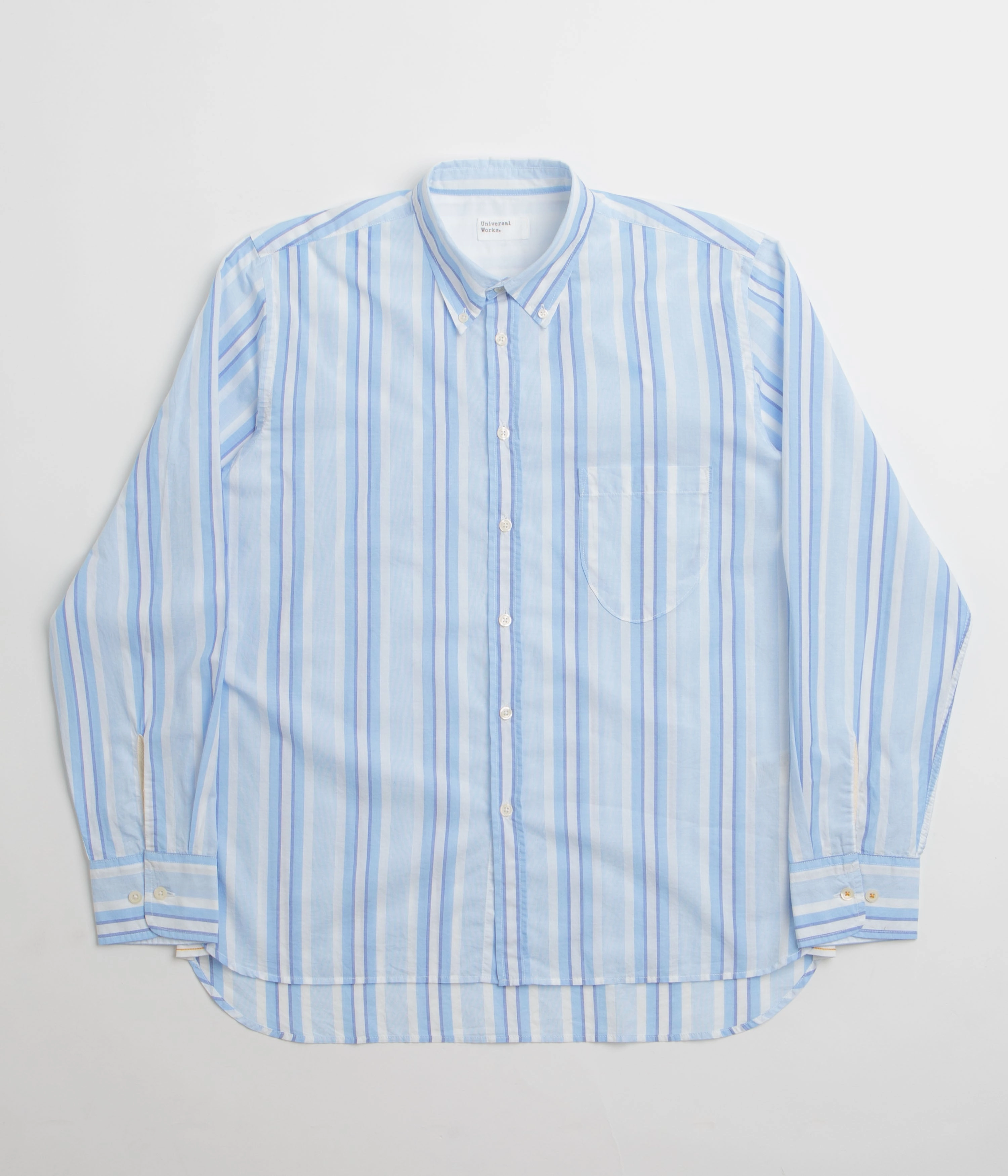 Universal Works Lazy Day Shirt - White / Blue Smart Casual Must-Have Item