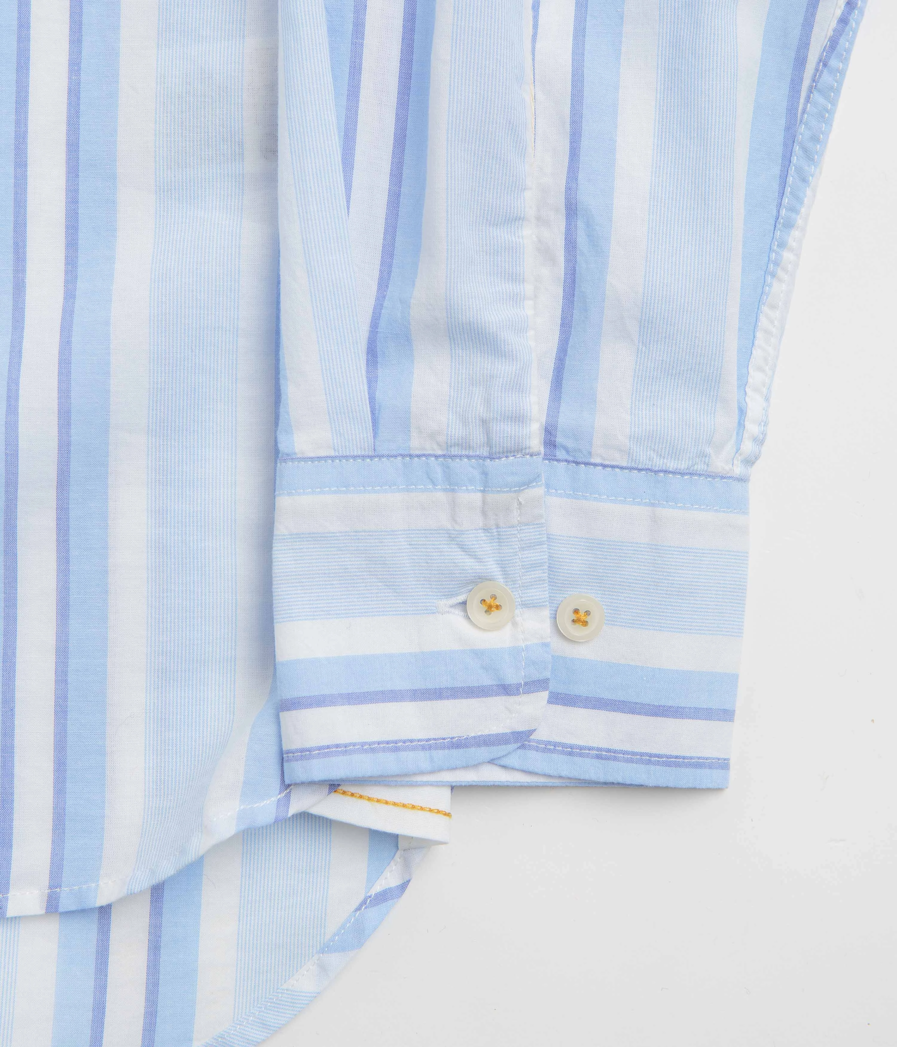 Universal Works Lazy Day Shirt - White / Blue Earthy Hue