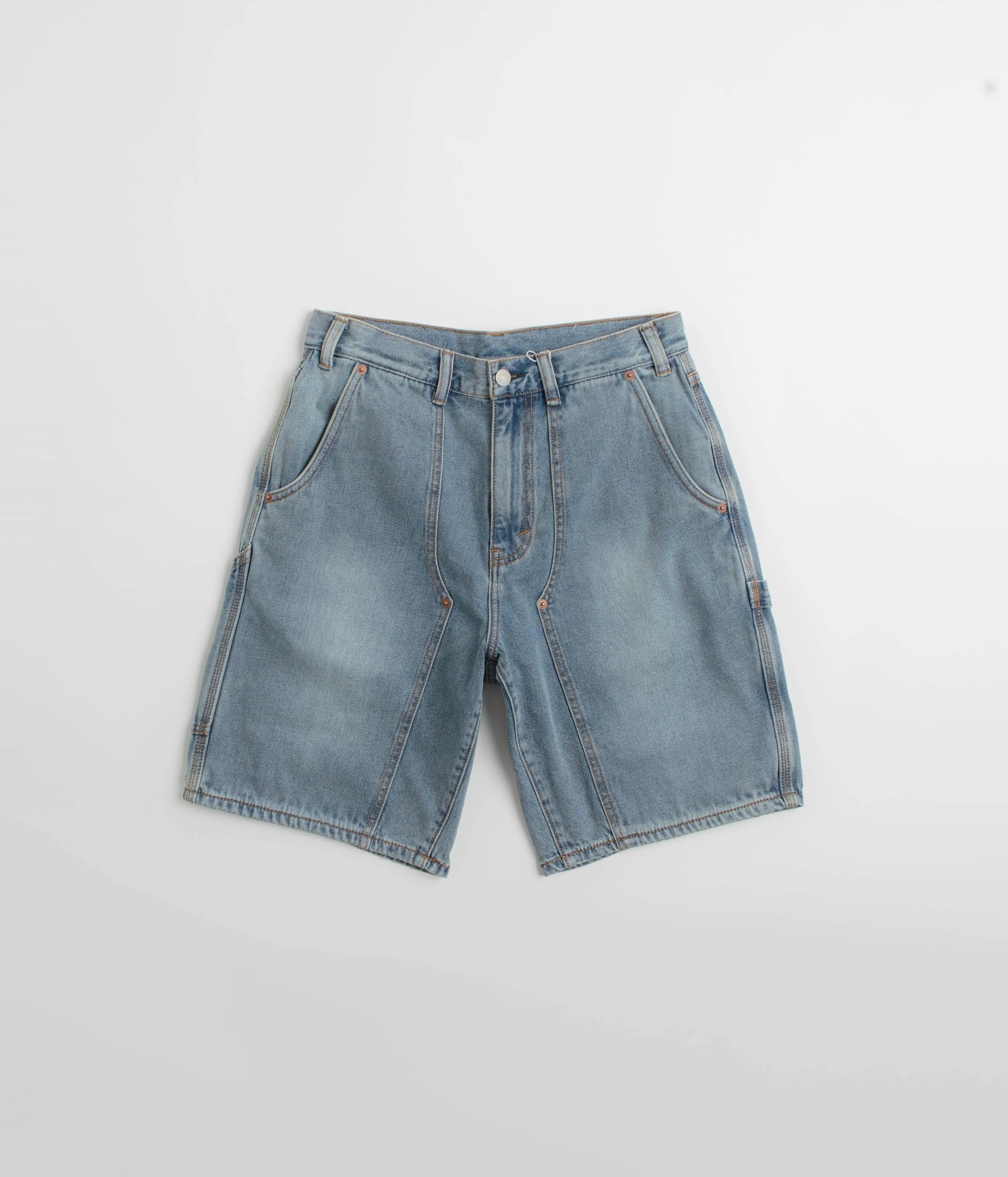 thisisneverthat Denim Carpenter Shorts - Washed Blue Moisture Management System
