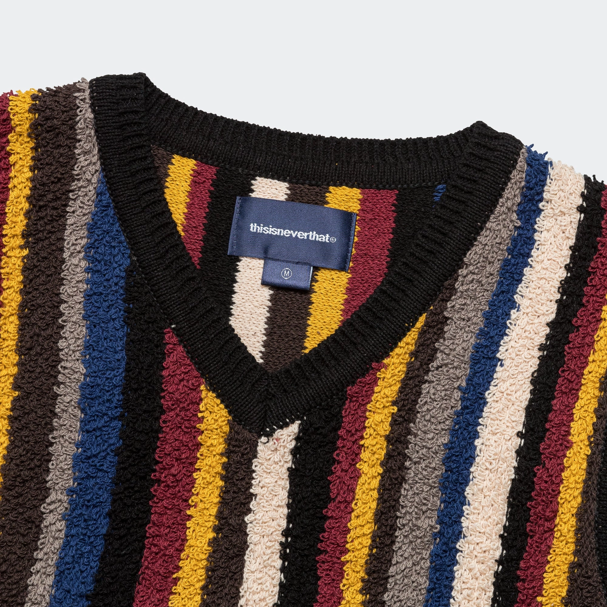 Striped Knit Vest - Black Noise Free Movement