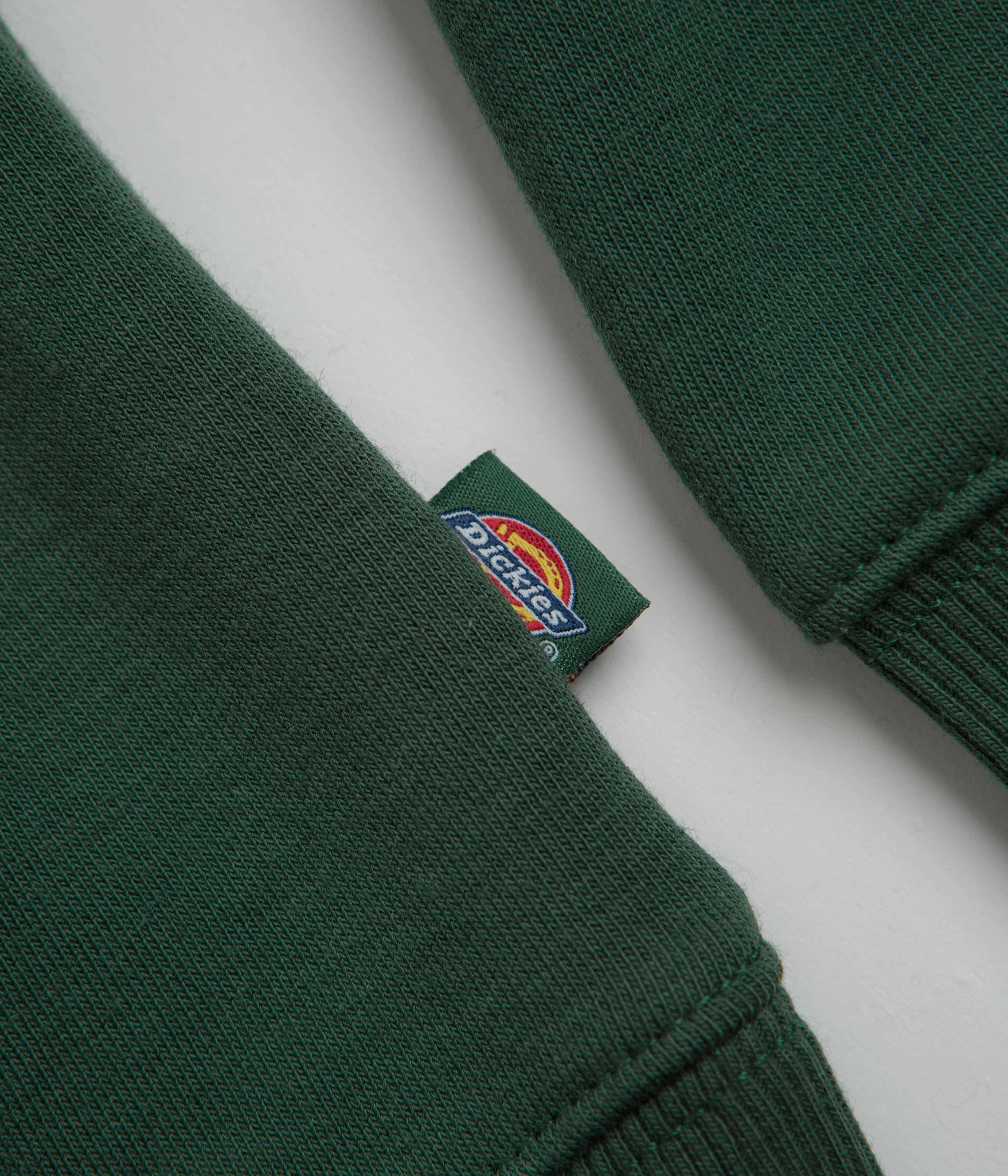 Dickies Oakport Hoodie - Pine Needle Green Rib Knit Hem Solid Color