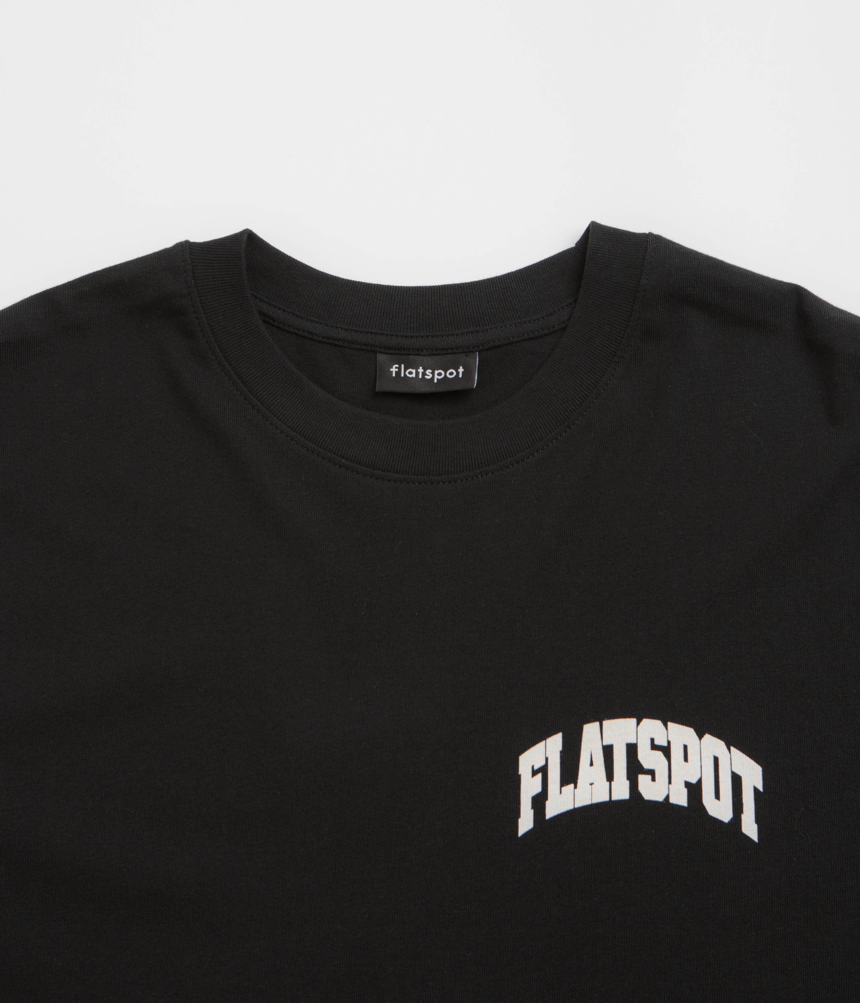 flatspot Collegiate T-Shirt - Black Comfy Casual LightweightBlend