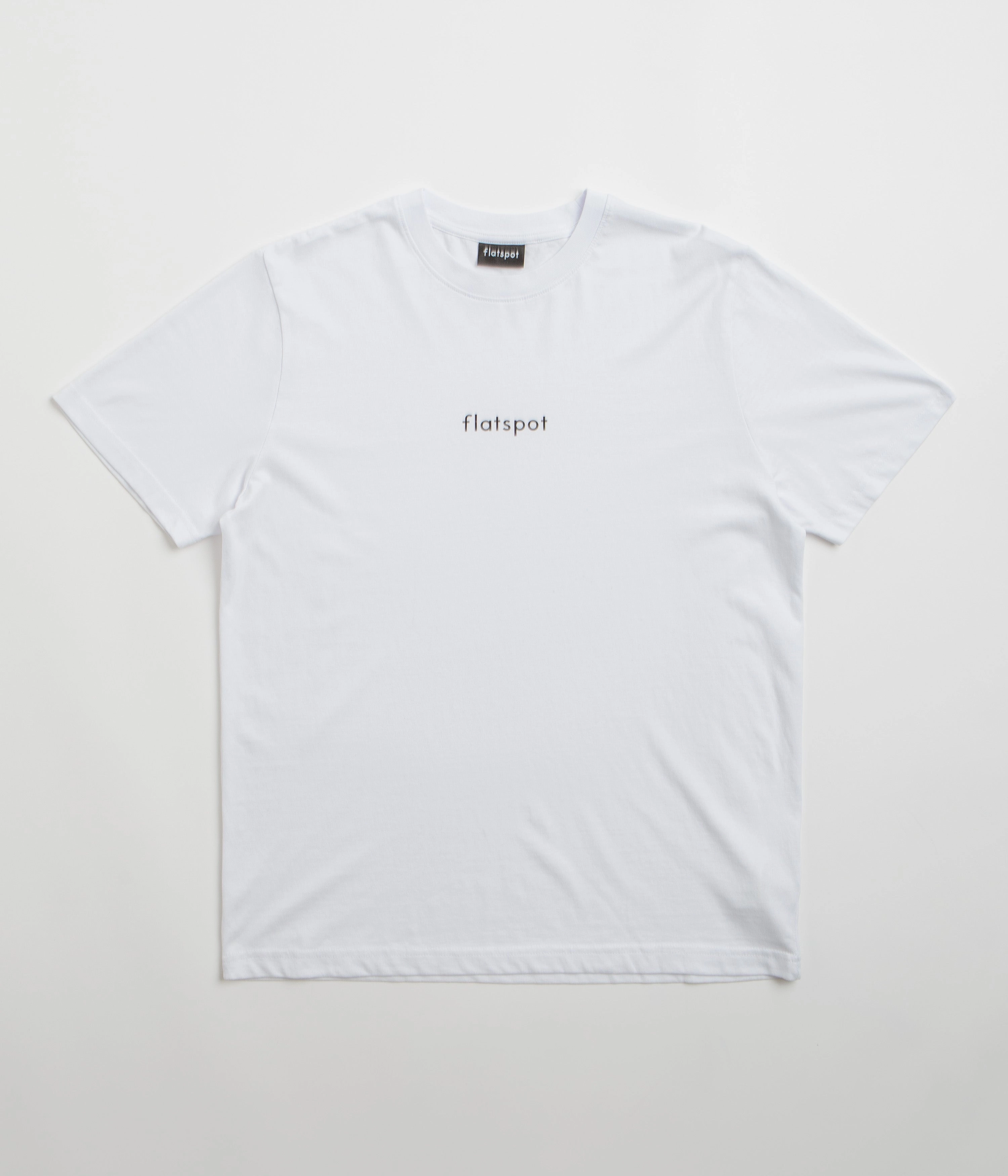 flatspot Lowercase Logo T-Shirt - White Essential Comfort Soft Brushed Finish