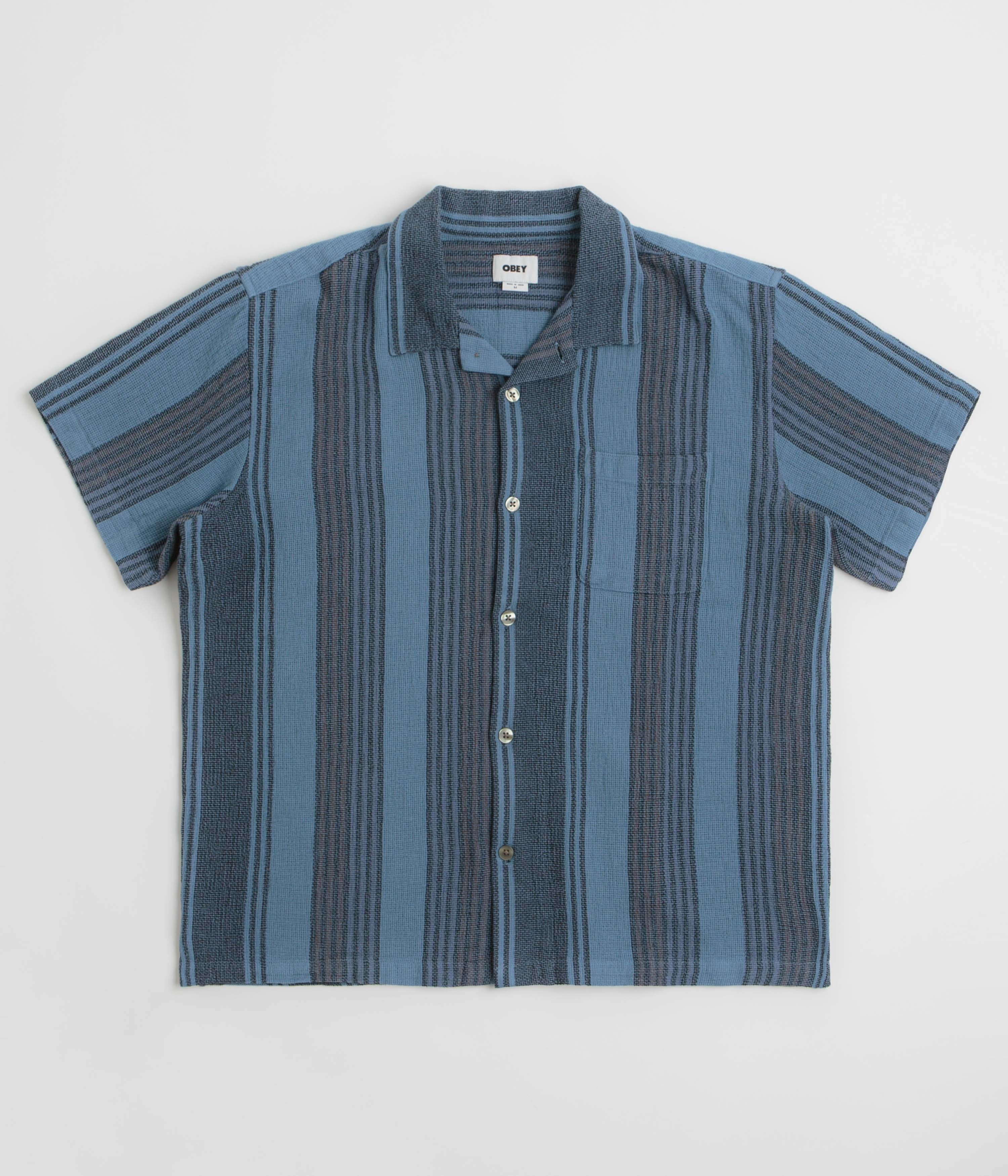 Pocket Detailing Obey Frazer Short Sleeve Shirt - Black Multi