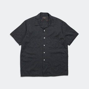 Tall Option Contrast Stitch Open Collar Washable Wool Plaid - Green