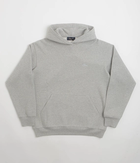 Fleece Lined Interior Street Light Dime Cursive Small Logo Hoodie - Heather Grey