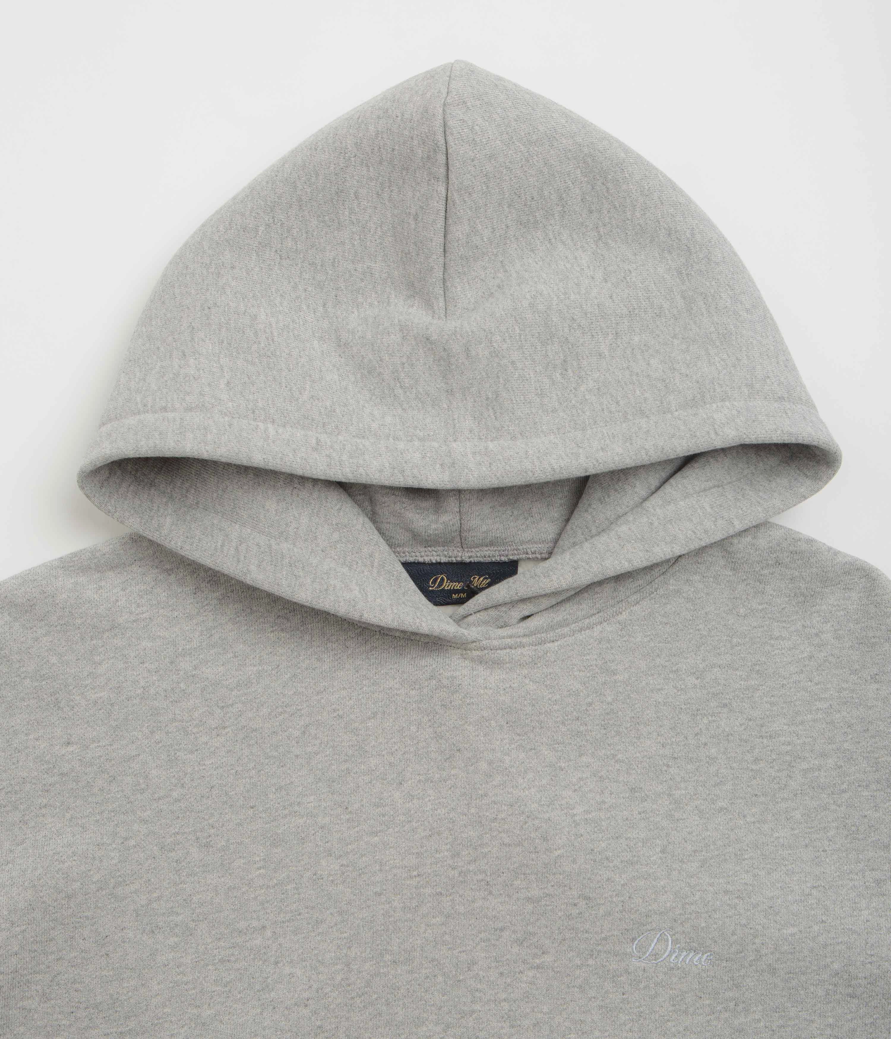 Dime Cursive Small Logo Hoodie - Heather Grey Springbok like