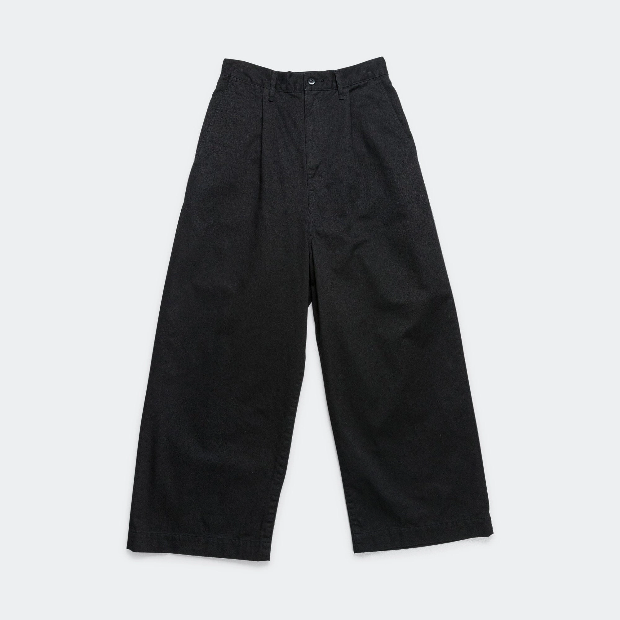 Chino High Waisted NIME Pants - Black Classic Fit Belt loops