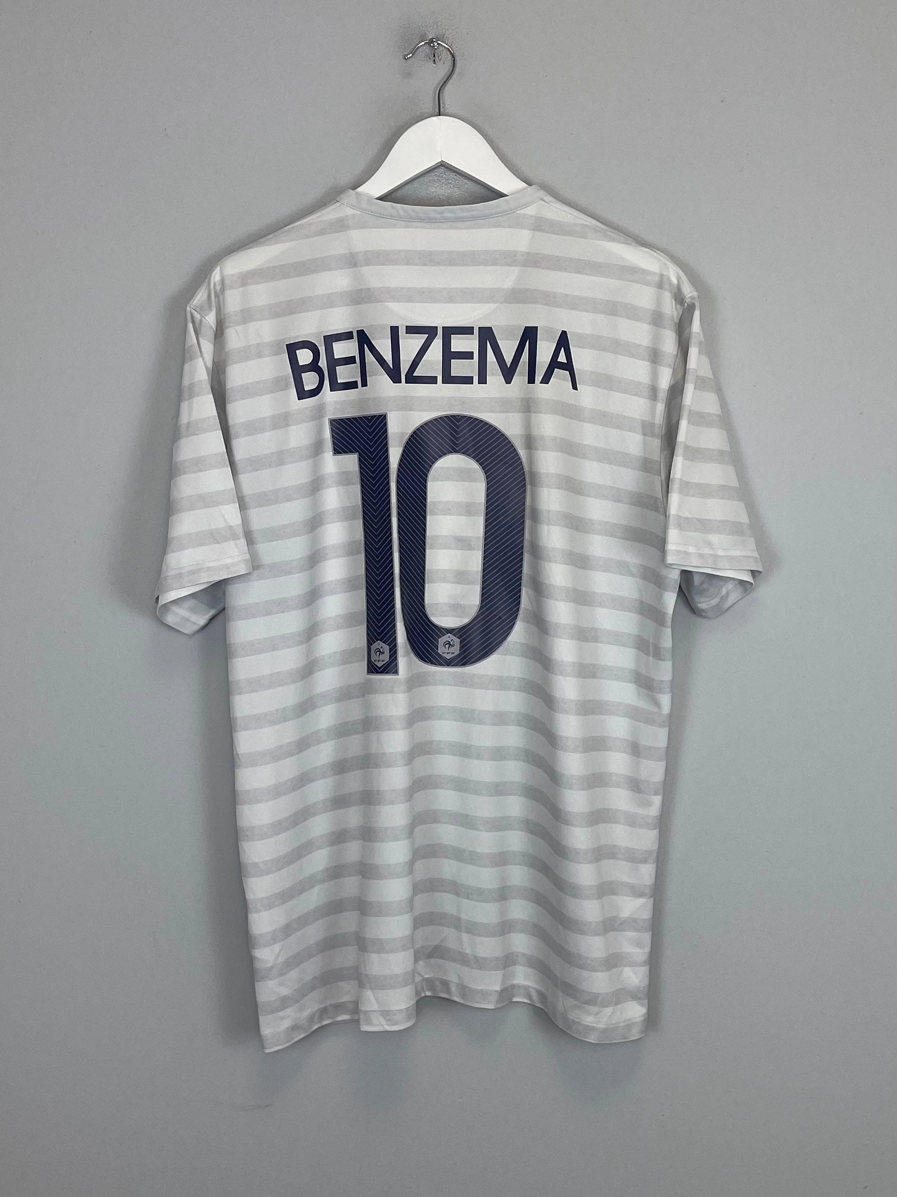 2014/15 FRANCE BENZEMA #10 AWAY SHIRT (XL) NIKE Sweat Management Technology quick dry