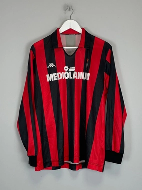 Bold Lettering Quick Flex 1989/90 AC MILAN #9 L/S HOME SHIRT (L) KAPPA