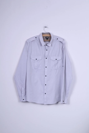 Must-Have Item Wrinkle Resistant Finish H&M Mens XL Casual Shirt Long Sleeve Cotton Standard Collar