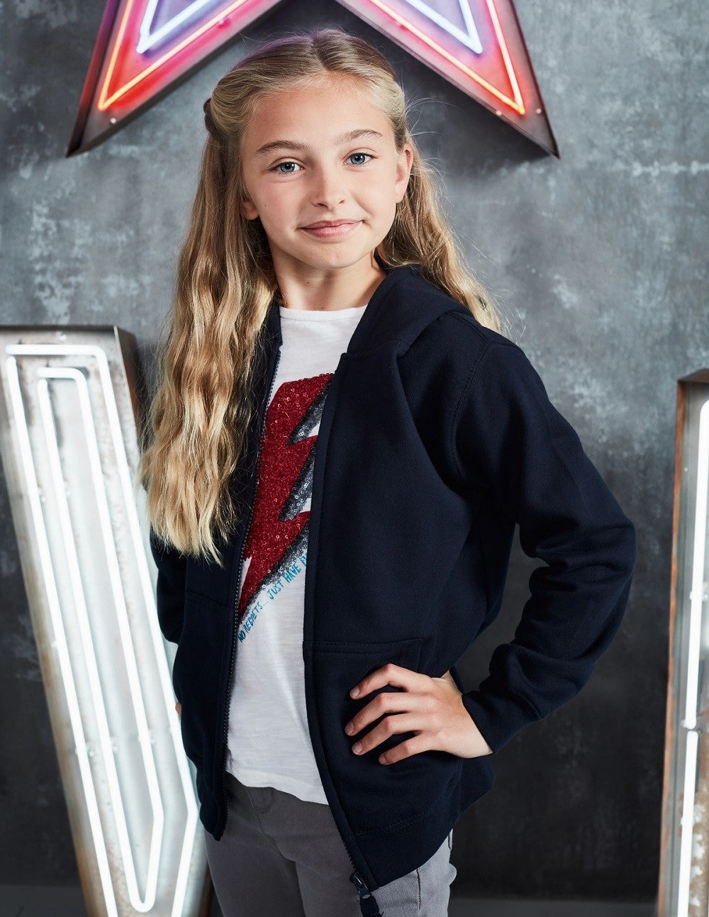 Relaxed Silhouette Anti Fade Technology Kids Zoodie | FIRE RED