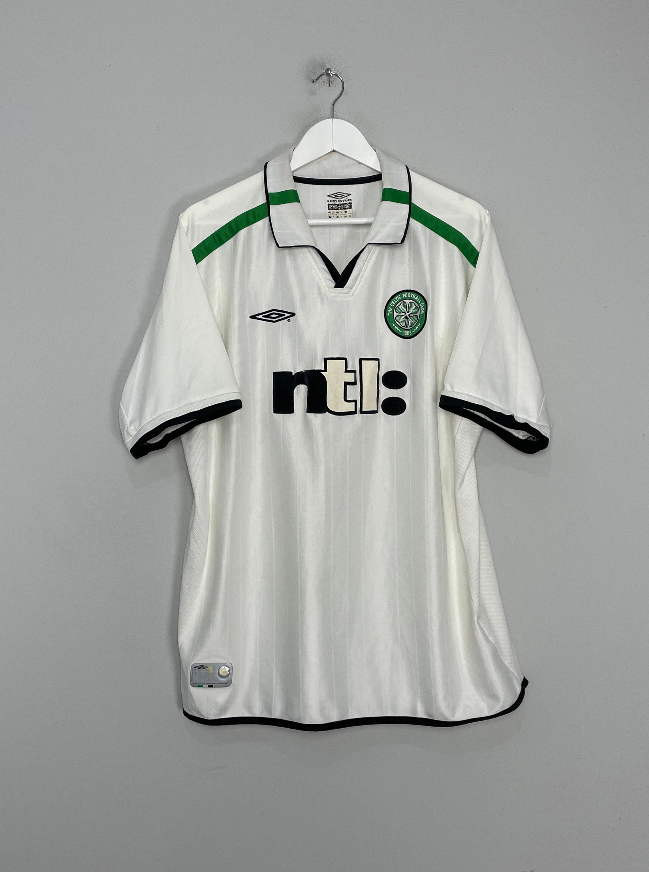 2001/02 CELTIC AWAY SHIRT (XXL) UMBRO Speed Focus Adaptive Thermal Control