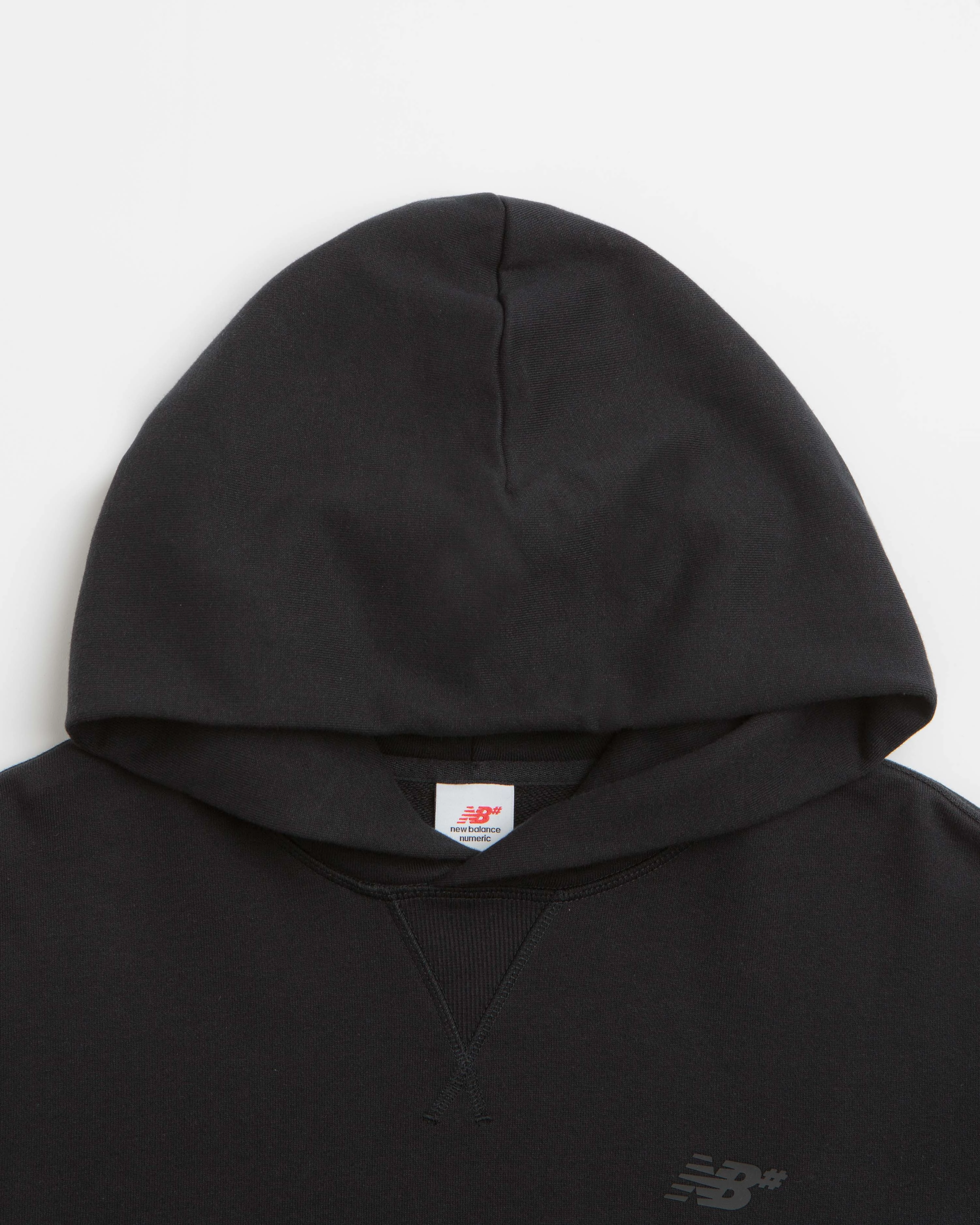 New Balance Numeric French Terry Hoodie - Black Logo Detail Holiday Outfit