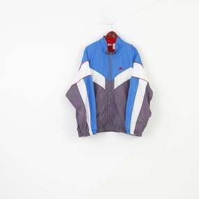 Nike Men XXL Jacket Blue Vintage 90s Full Zipper Sportswear Oldschool Bomber Top Sleeveless Softshell Fabric Technology